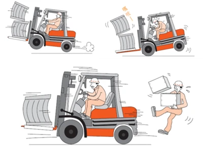 Forklift ua haujlwm thiab cov cai